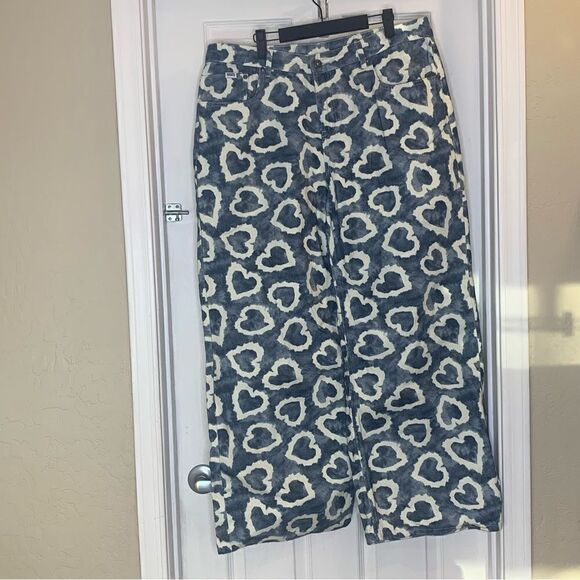 The Ragged Priest Jeans Lover Print Release Jeans Wide Leg High Rise Size 34 - Picture 7 of 12